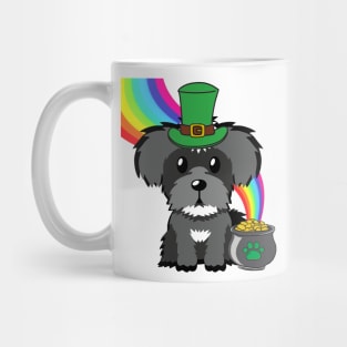 Funny schnauzer celebrates st patrick's day Mug